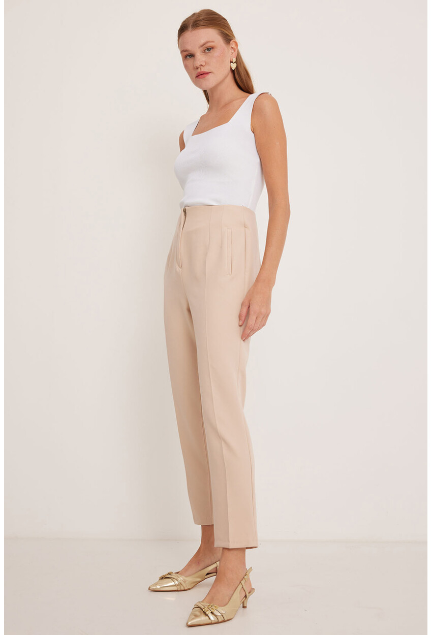 6650 High-Waist Fabric Pants