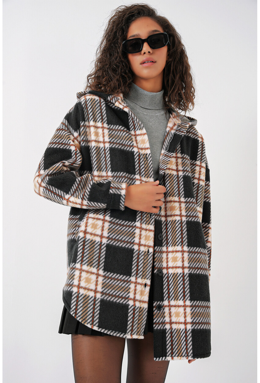 0710 Kapüşonlu Oversize Gömlek