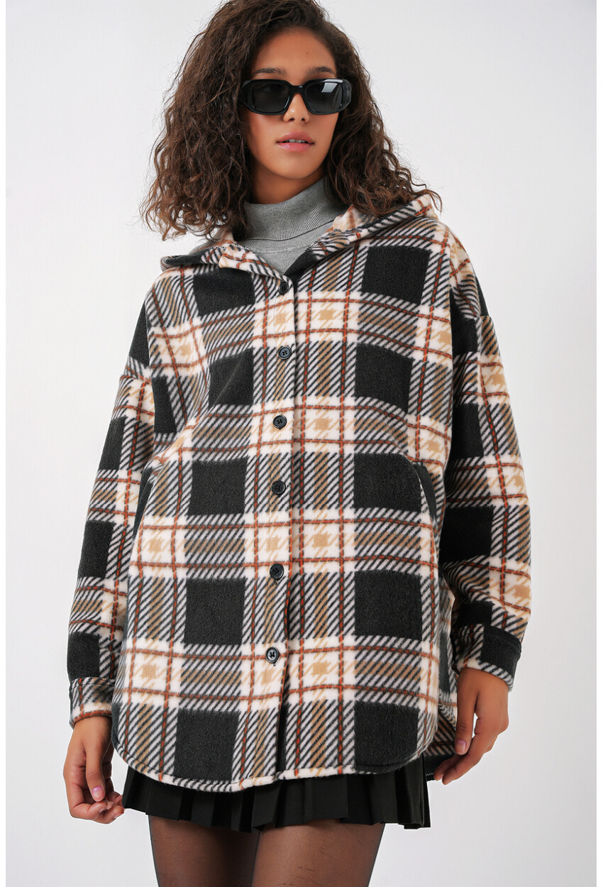 0710 Kapüşonlu Oversize Gömlek