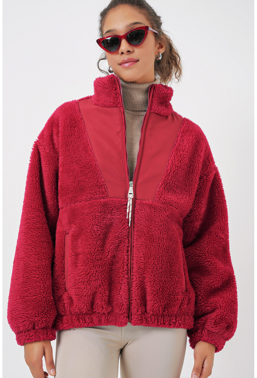 5194 Kadın Peluş Mont Ceket