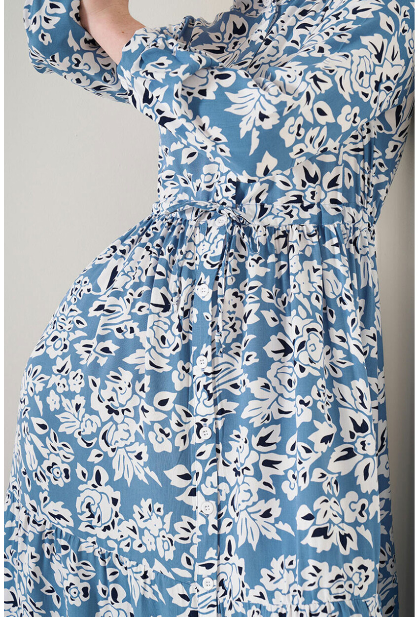 2144 Mandarin Collar Hijab Dress