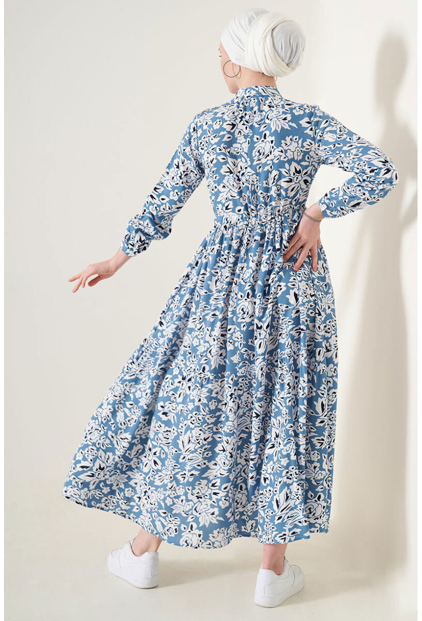 2144 Mandarin Collar Hijab Dress