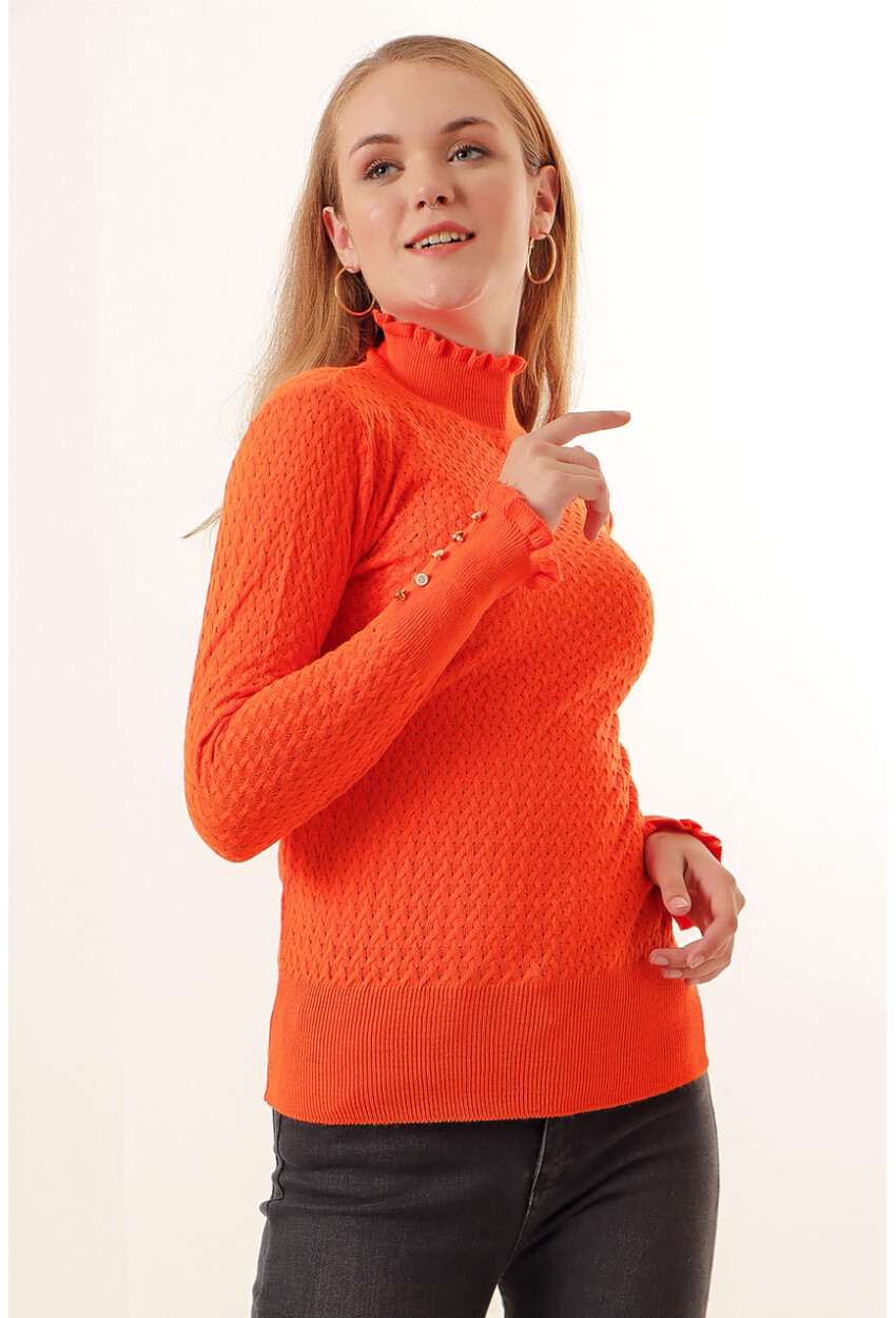 15786 Turtleneck Sweater With Buttons