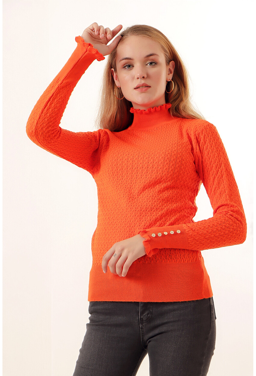 15786 Turtleneck Sweater With Buttons