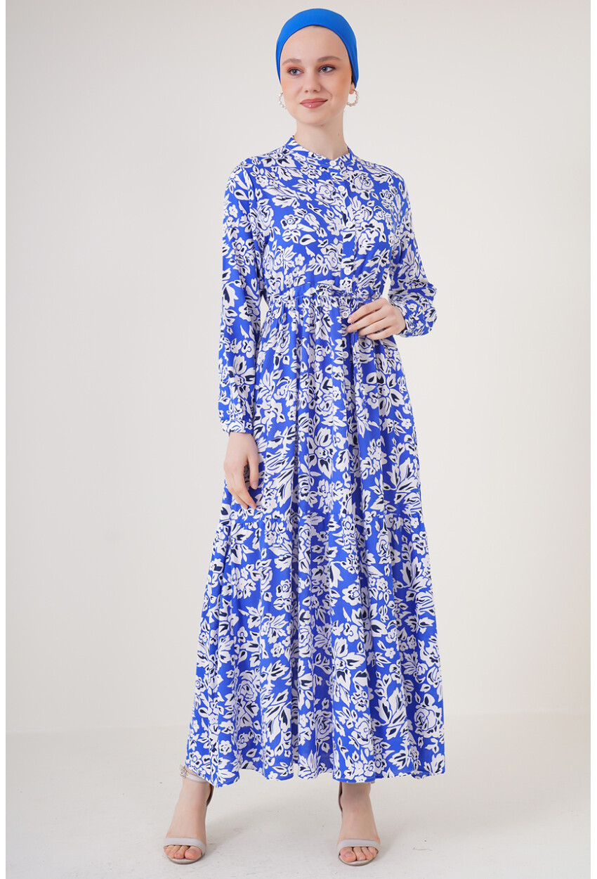 2144 Mandarin Collar Hijab Dress