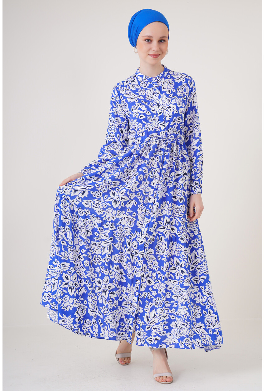 2144 Mandarin Collar Hijab Dress