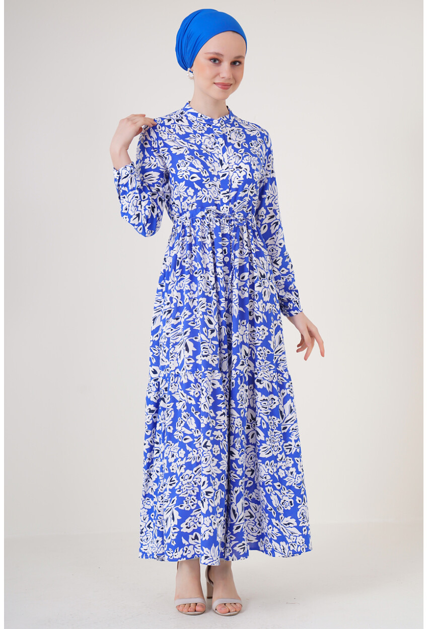 2144 Mandarin Collar Hijab Dress
