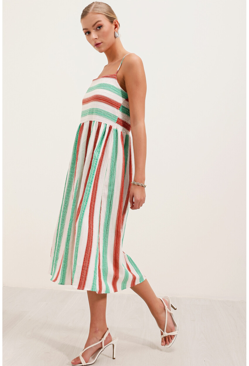 2436 Striped Strappy Knit Dress