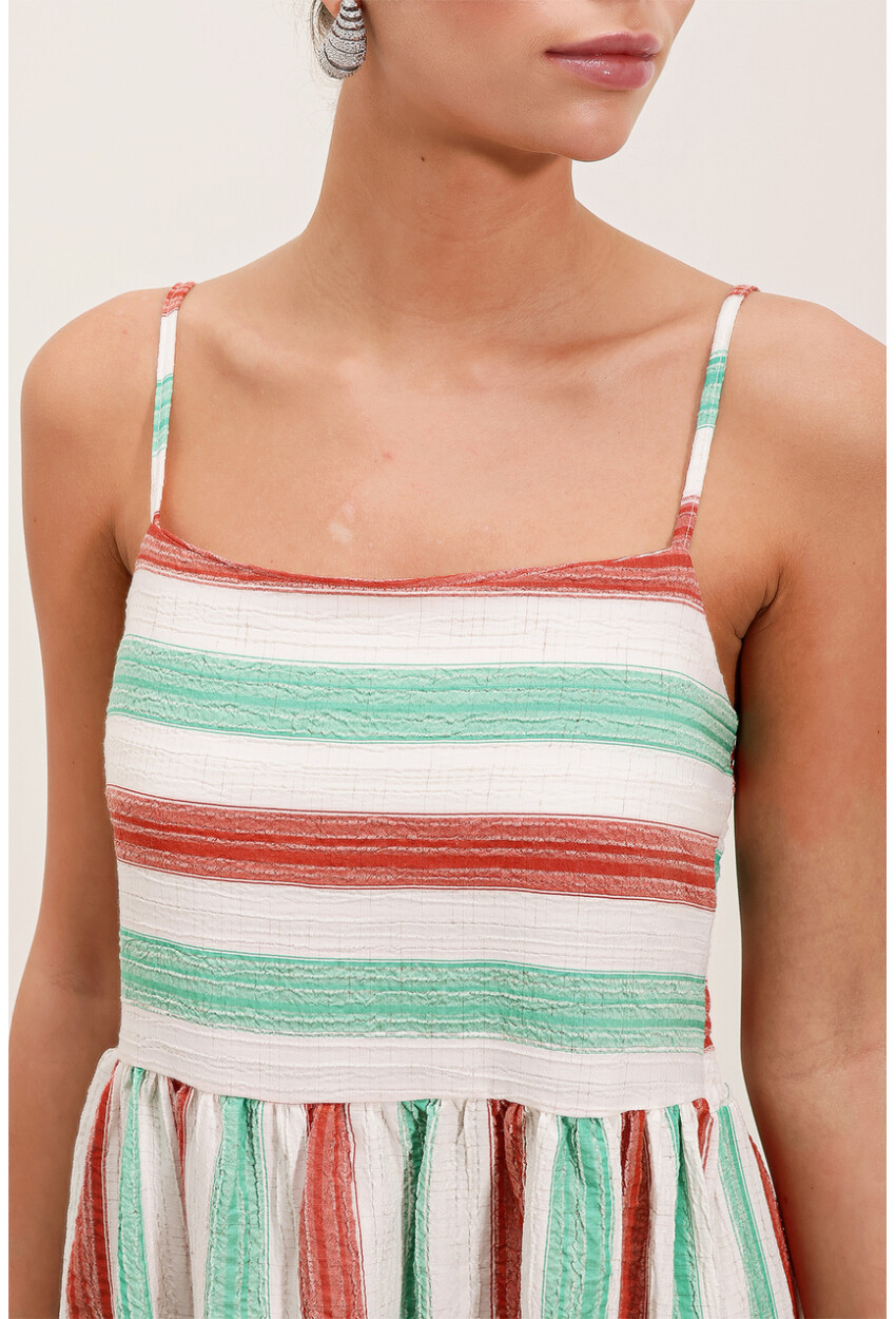 2436 Striped Strappy Knit Dress
