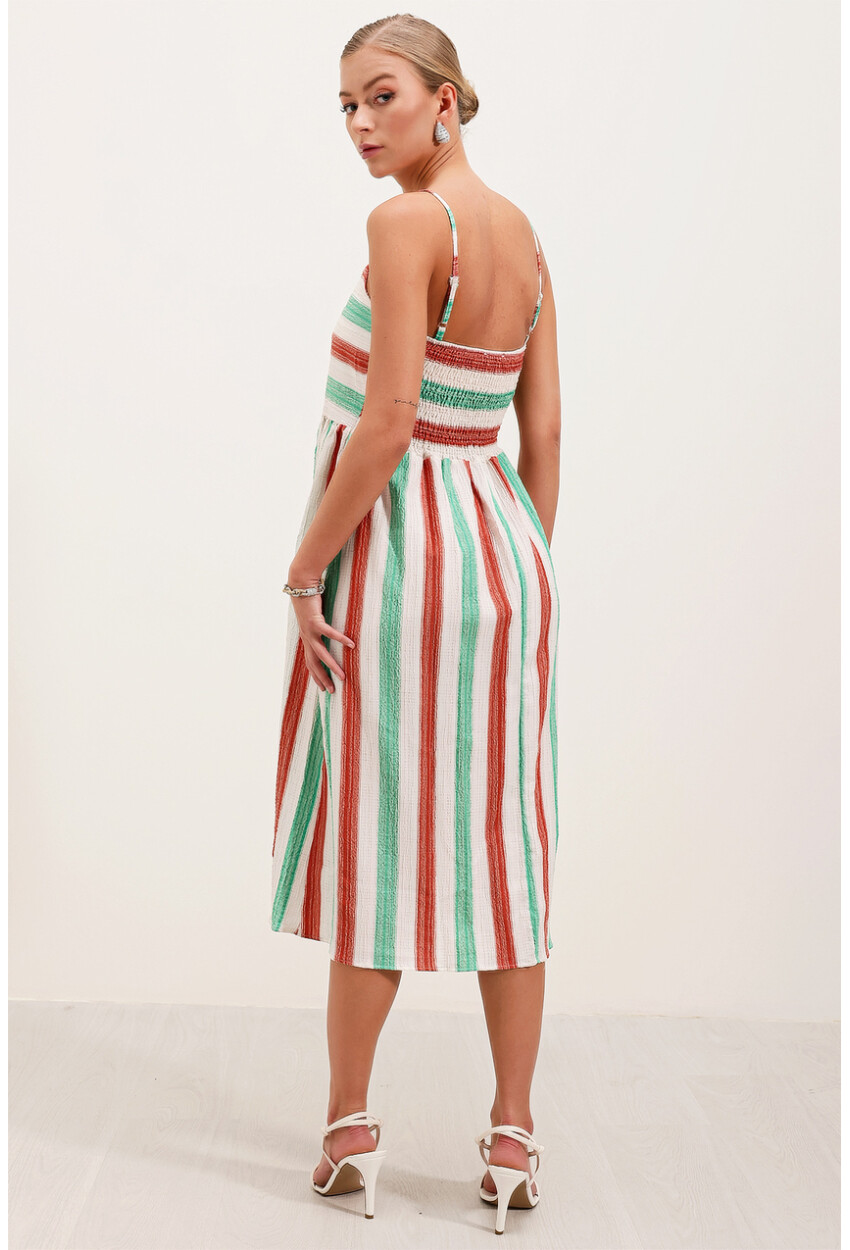 2436 Striped Strappy Knit Dress