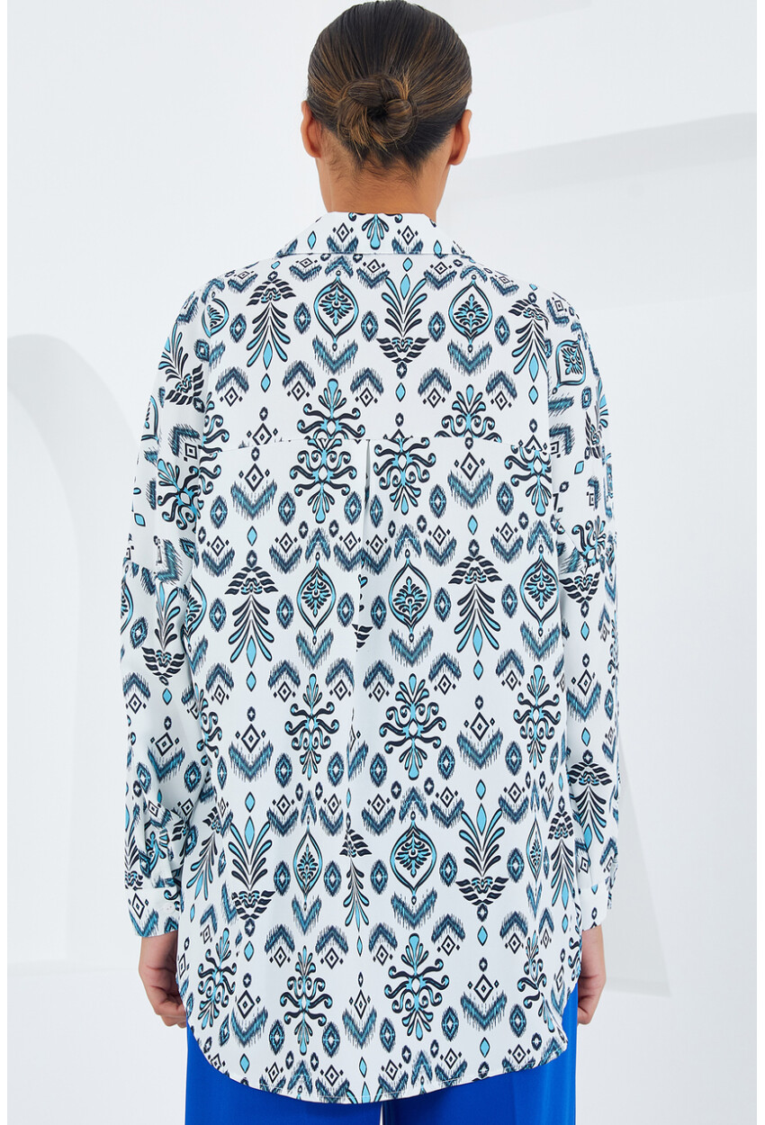 3985 Oversized Satin Shirt