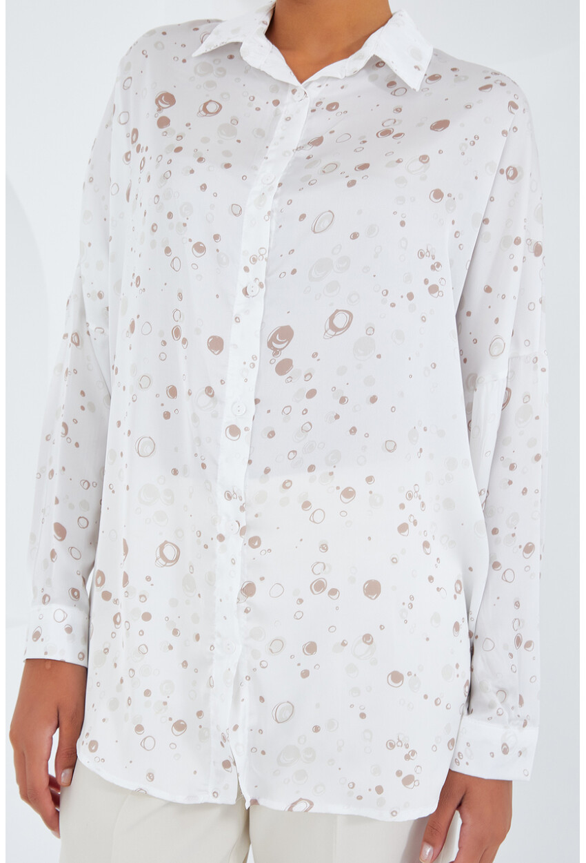 3985 Oversize Saten Gömlek
