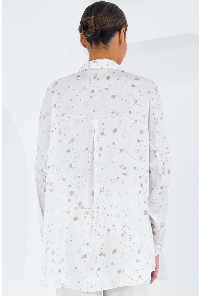 3985 Oversize Saten Gömlek