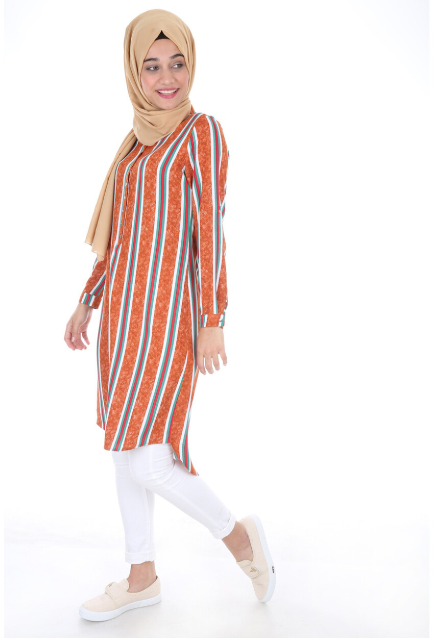 5607 Mandarin Collar Hijab Tunic