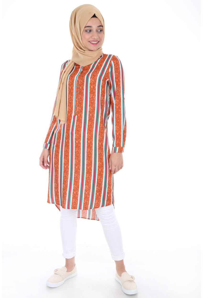 5607 Mandarin Collar Hijab Tunic
