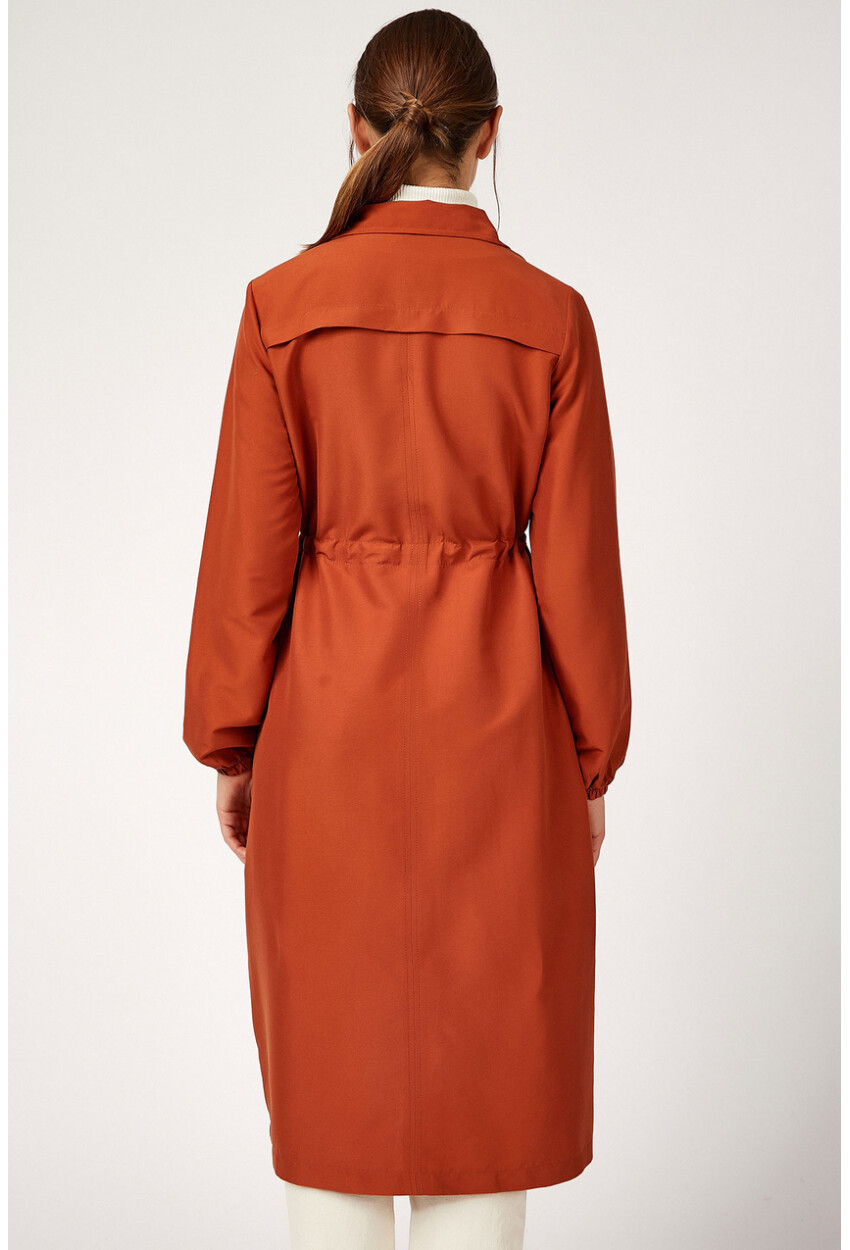 5677 Full-Length Zippered Hijab Trench Coat