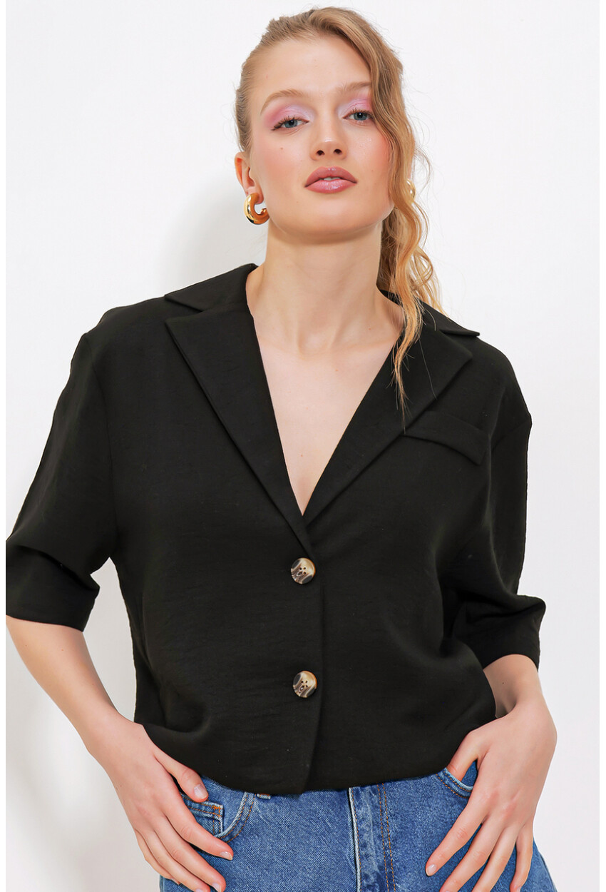 0706 Crop Linen Jacket