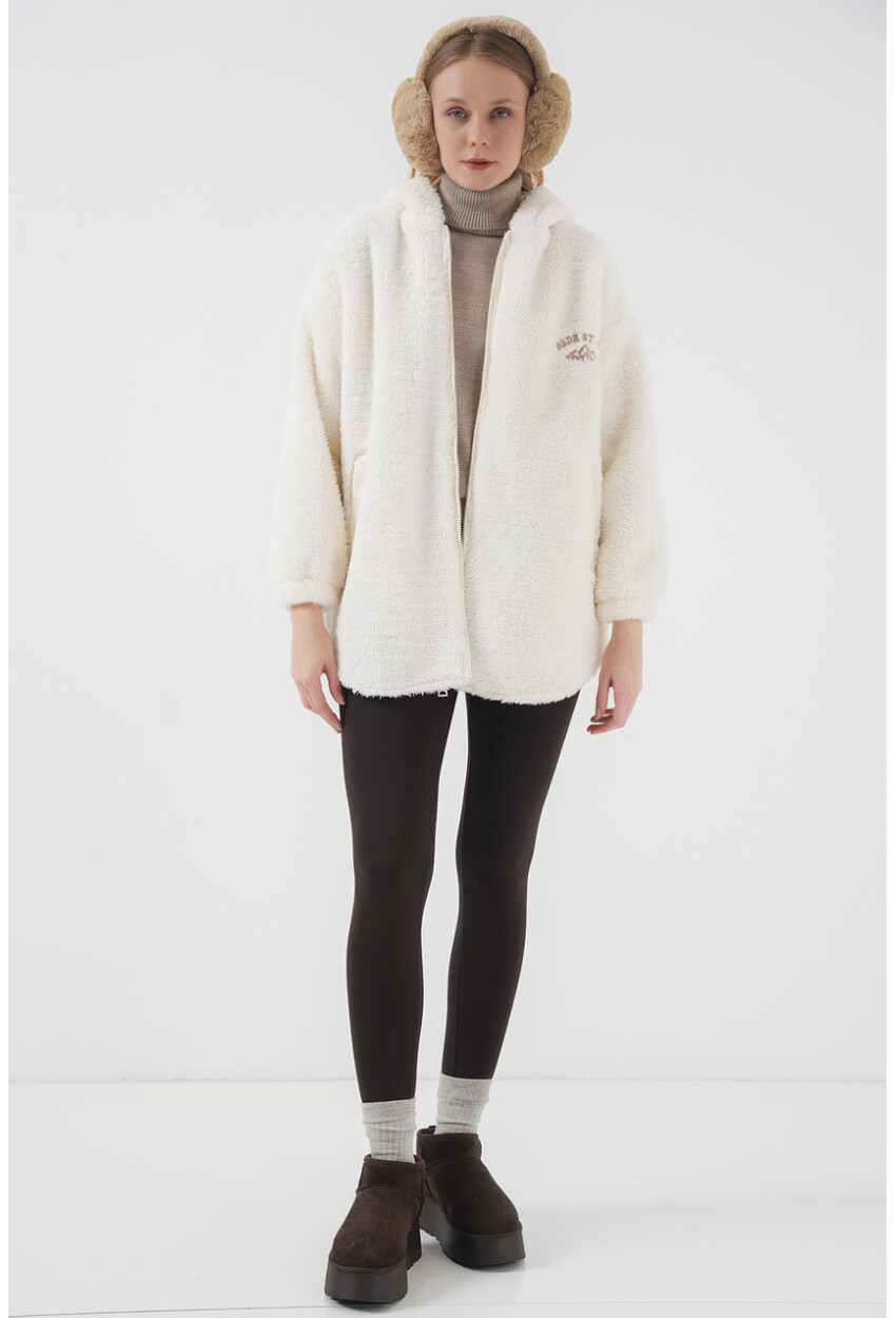 9102 Faux Fur Lined Long Leather Coat