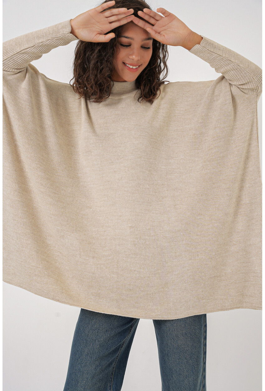 15783 Split Poncho Sweater