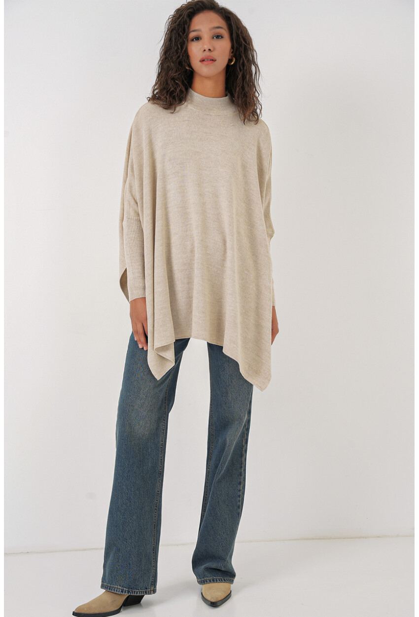 15783 Split Poncho Sweater