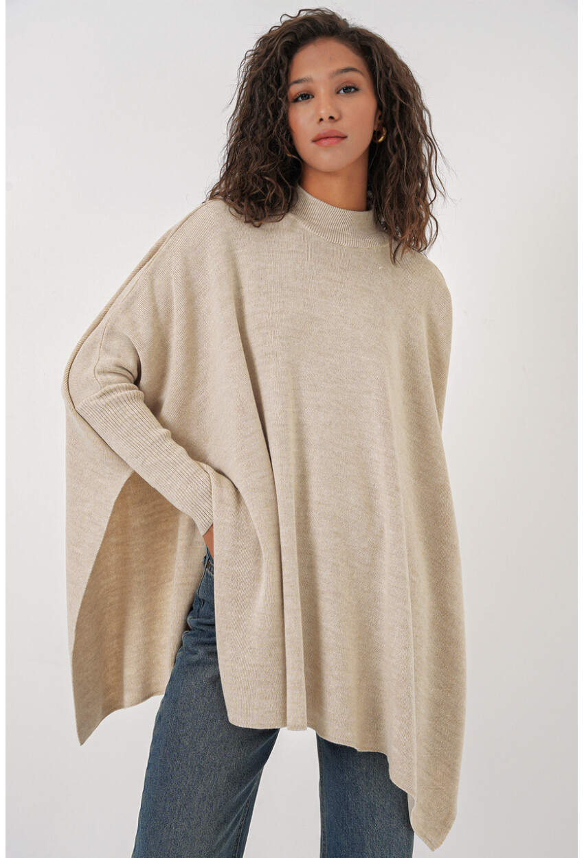 15783 Split Poncho Sweater