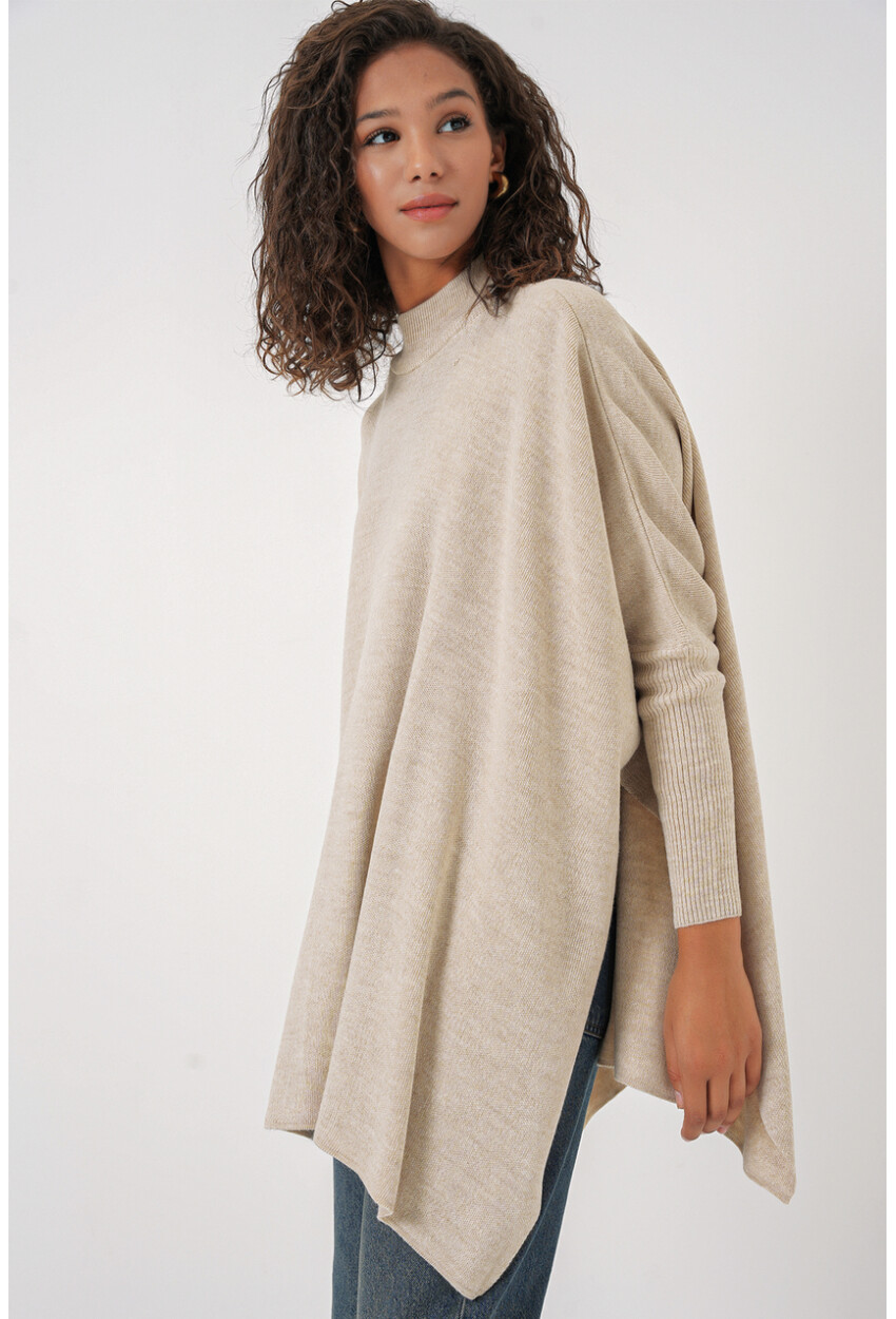 15783 Split Poncho Sweater