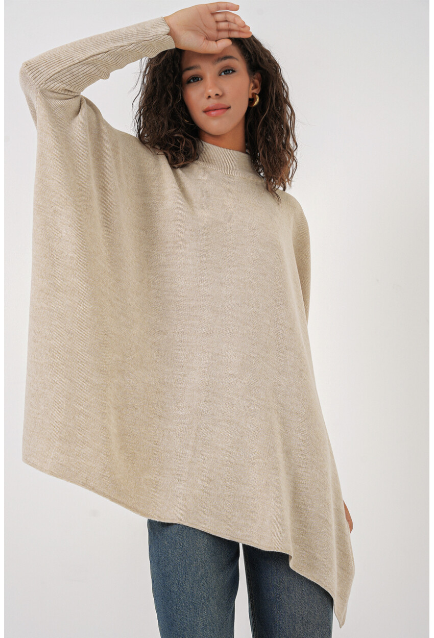 15783 Split Poncho Sweater