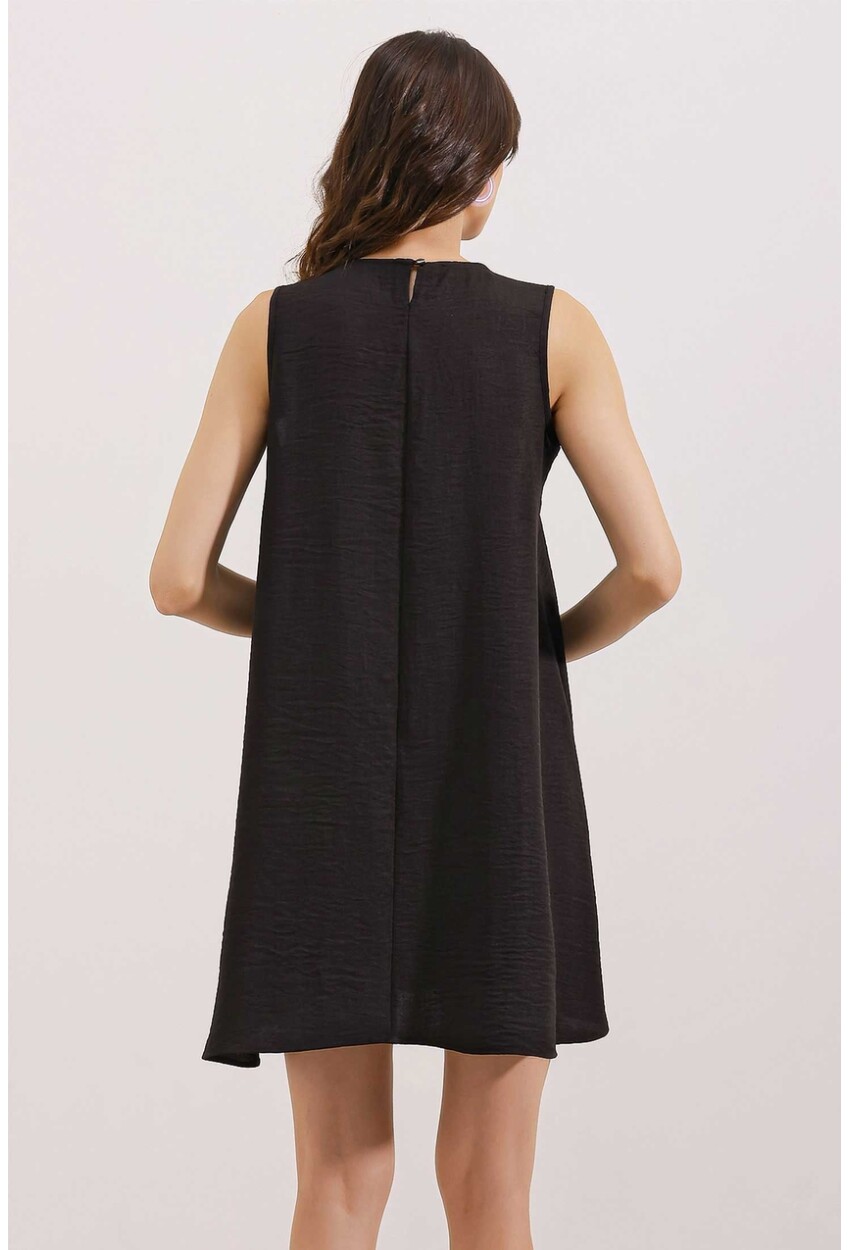 2444 Mini Keten Elbise