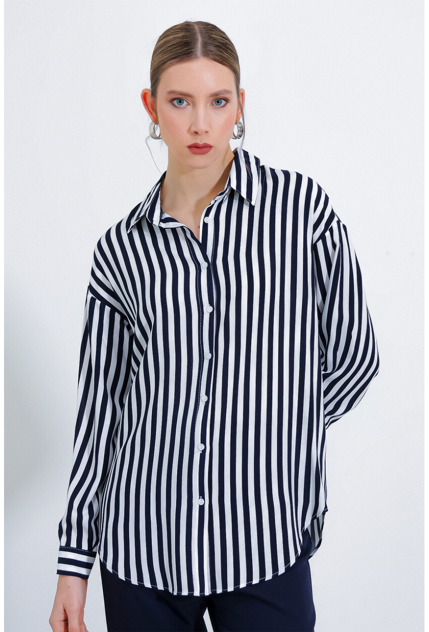 3900 Oversize Uzun Basic Gömlek