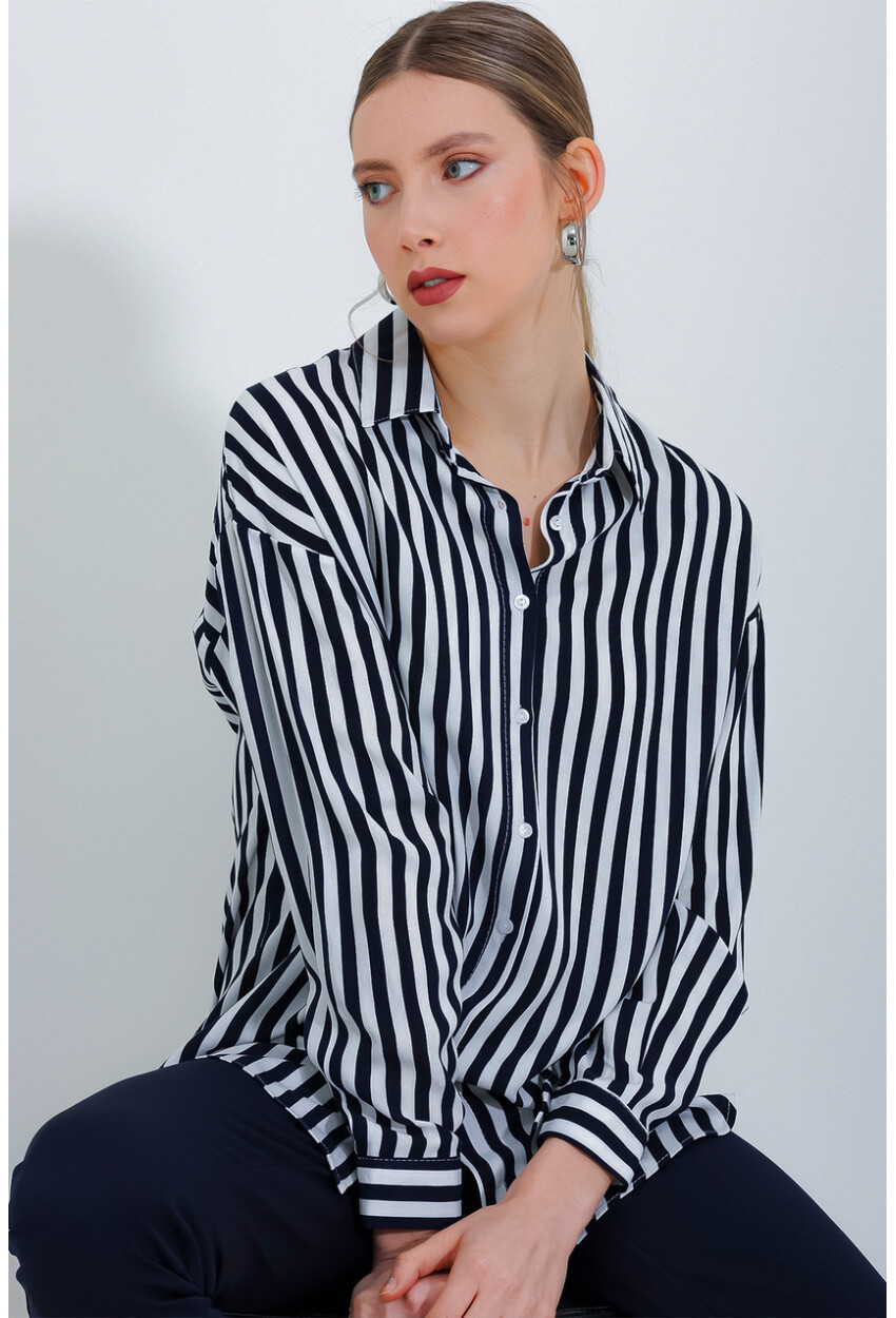 3900 Oversize Uzun Basic Gömlek