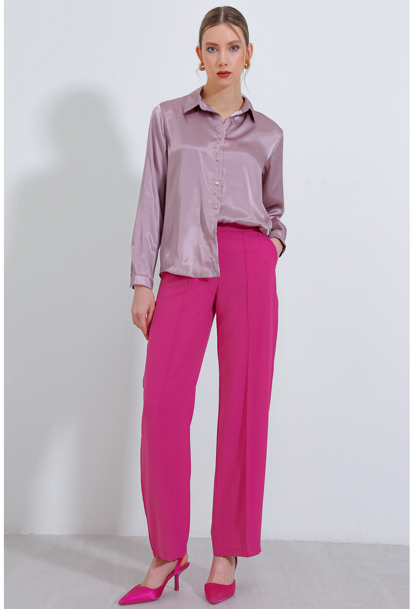 3964 Light Draped Satin Shirt