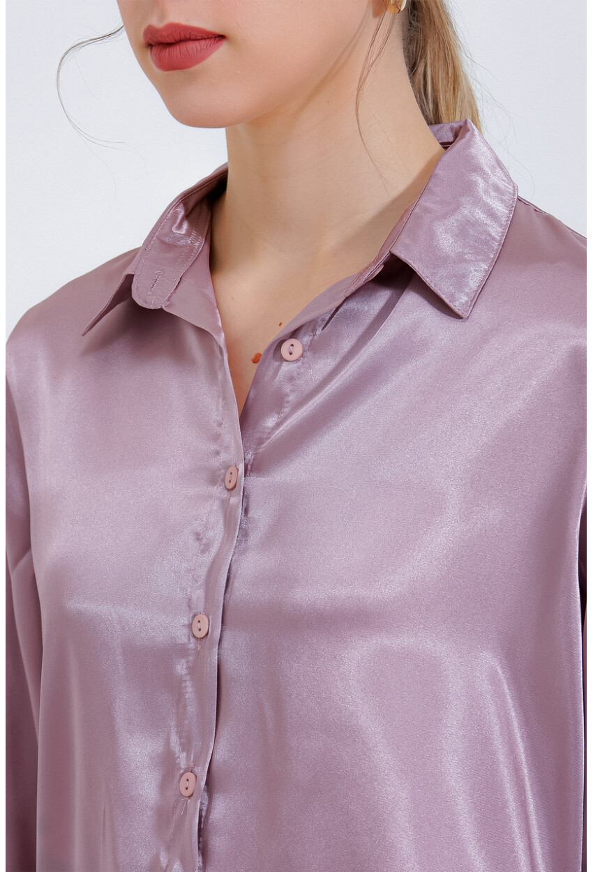 3964 Light Draped Satin Shirt