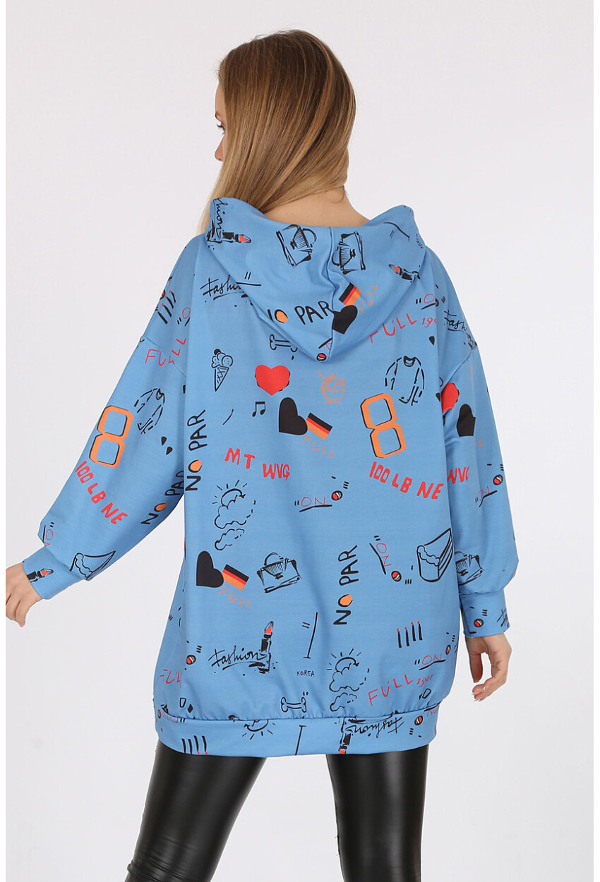 4289 Kapüşonlu Oversize Sweatshirt