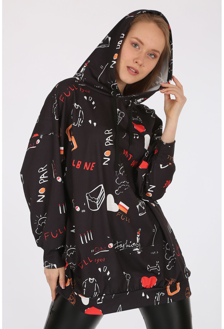 4289 Kapüşonlu Oversize Sweatshirt
