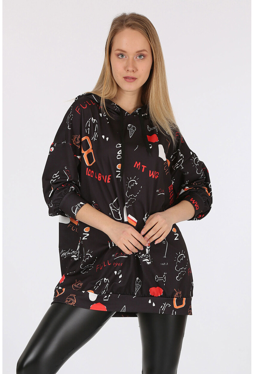 4289 Kapüşonlu Oversize Sweatshirt