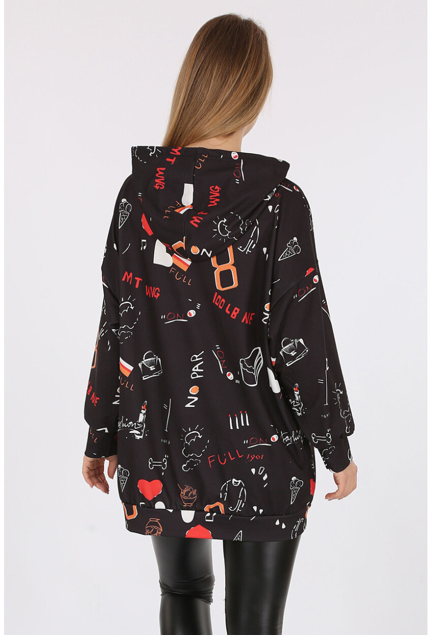 4289 Kapüşonlu Oversize Sweatshirt