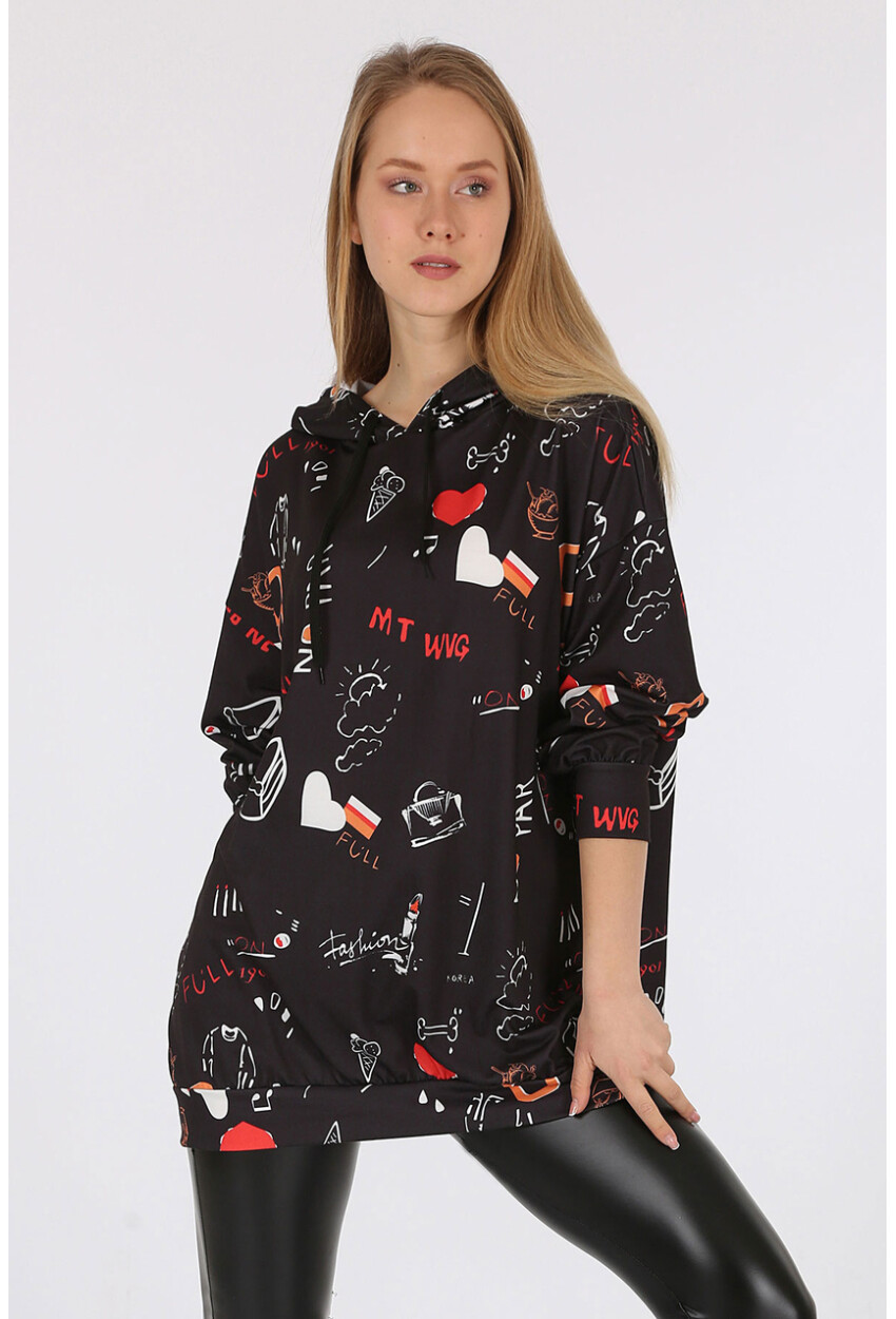 4289 Kapüşonlu Oversize Sweatshirt