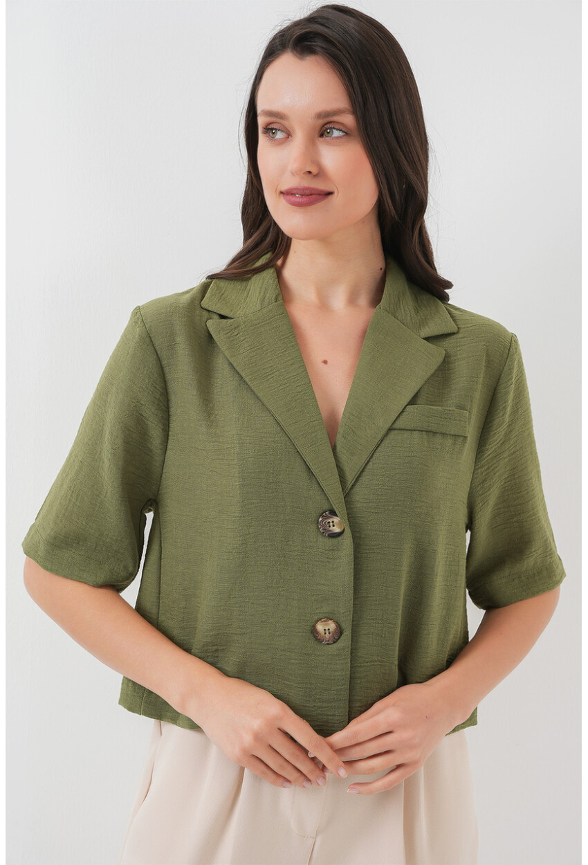 0706 Crop Linen Jacket