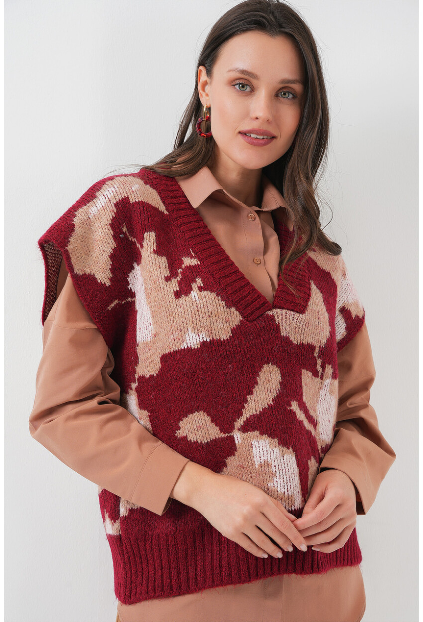 15923 Kadın Oversize Triko Süveter