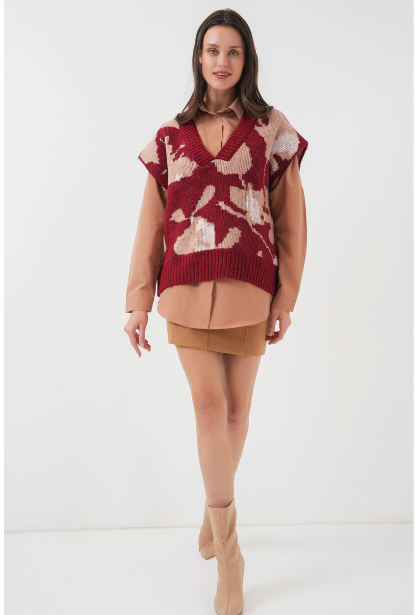 15923 Kadın Oversize Triko Süveter