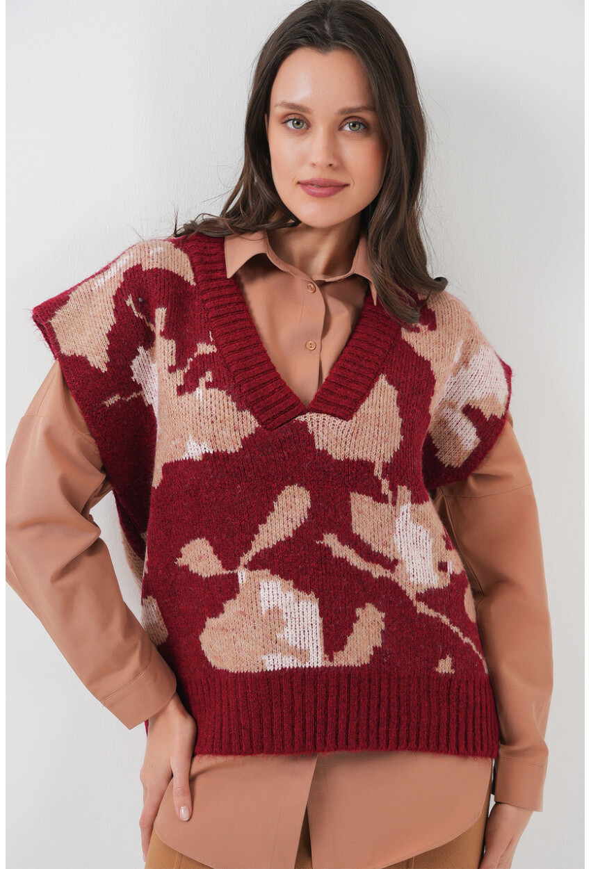 15923 Kadın Oversize Triko Süveter