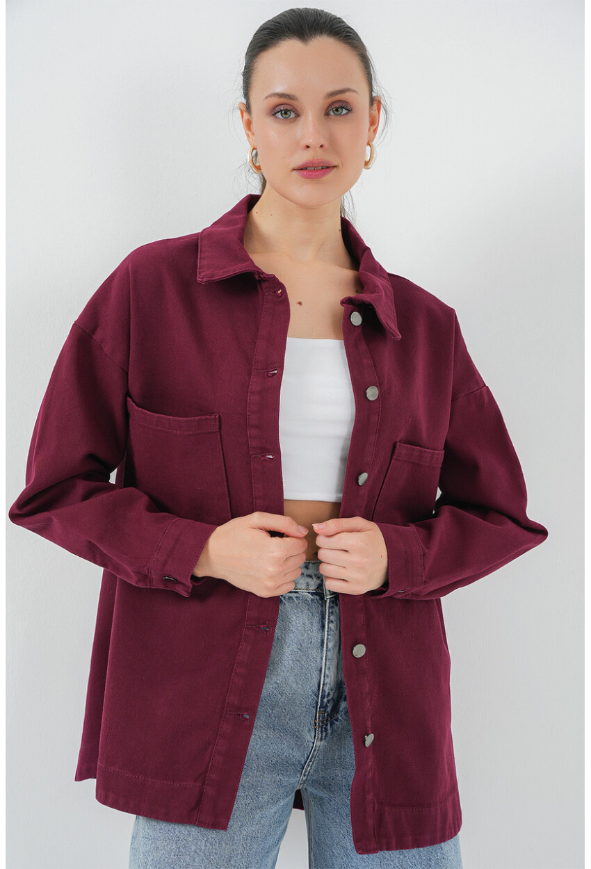 20192 Oversize Gabardin Gömlek Ceket