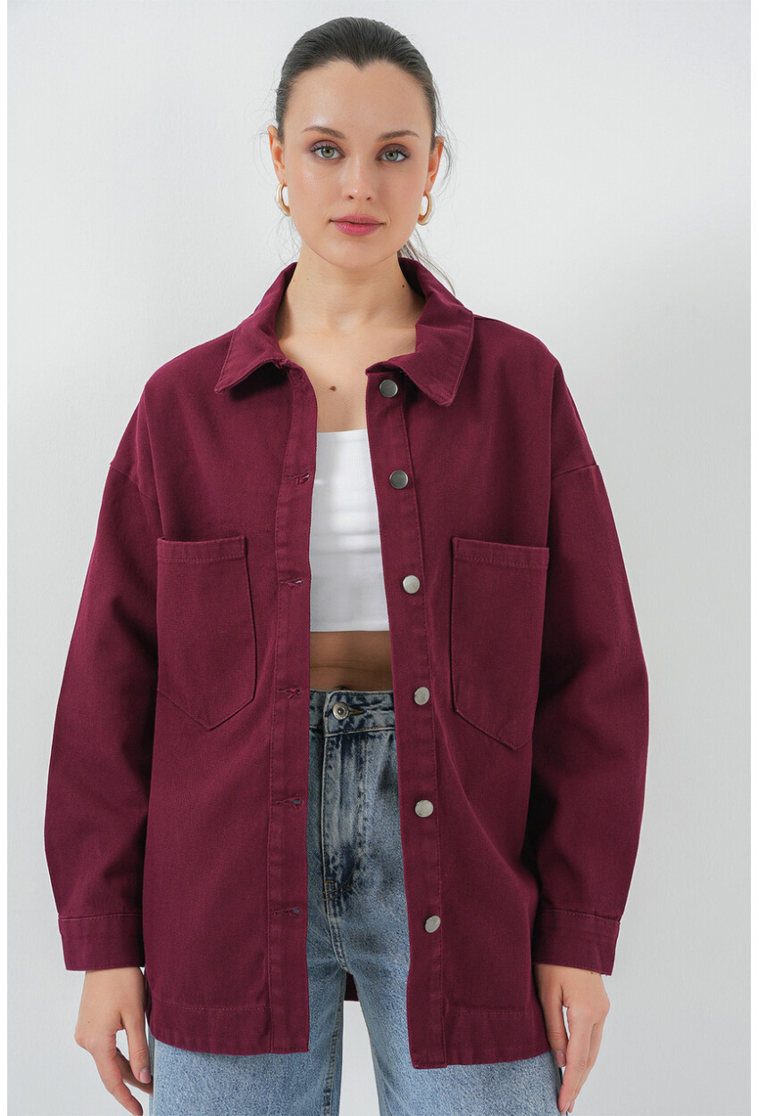 20192 Oversize Gabardin Gömlek Ceket