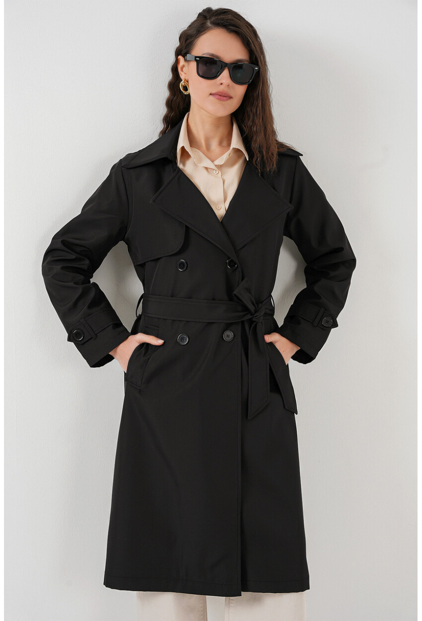 5918 Wrap Collar Trench Coat