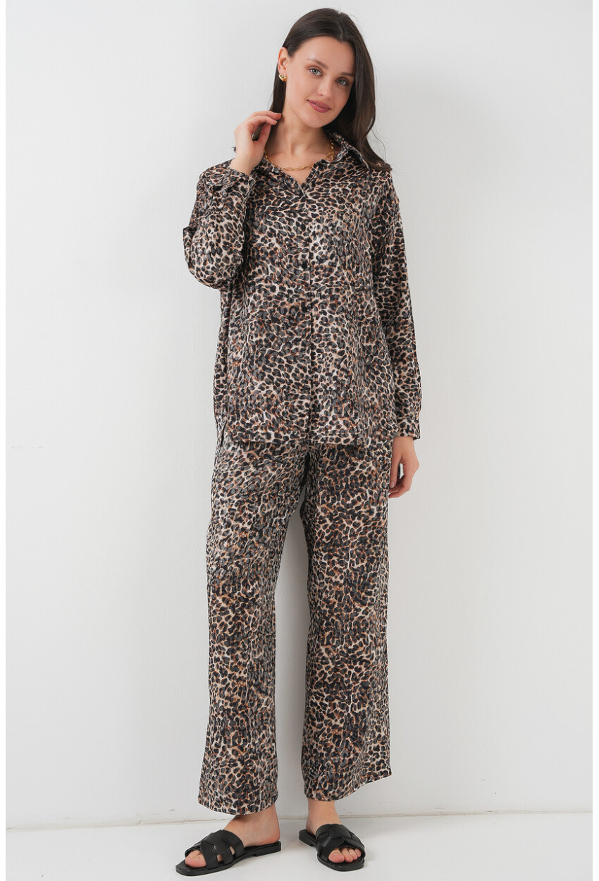 6699 Leopar Desenli Alt Üst Takım