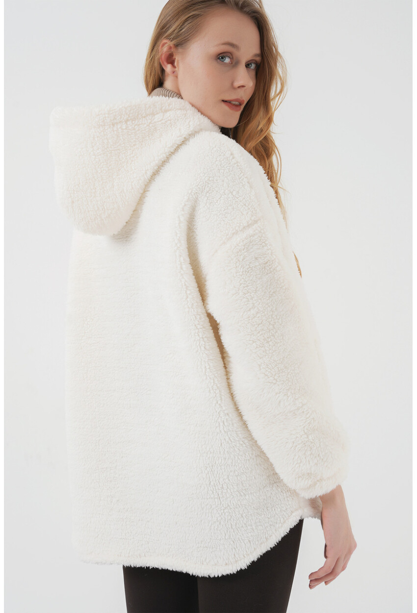 9102 Faux Fur Lined Long Leather Coat