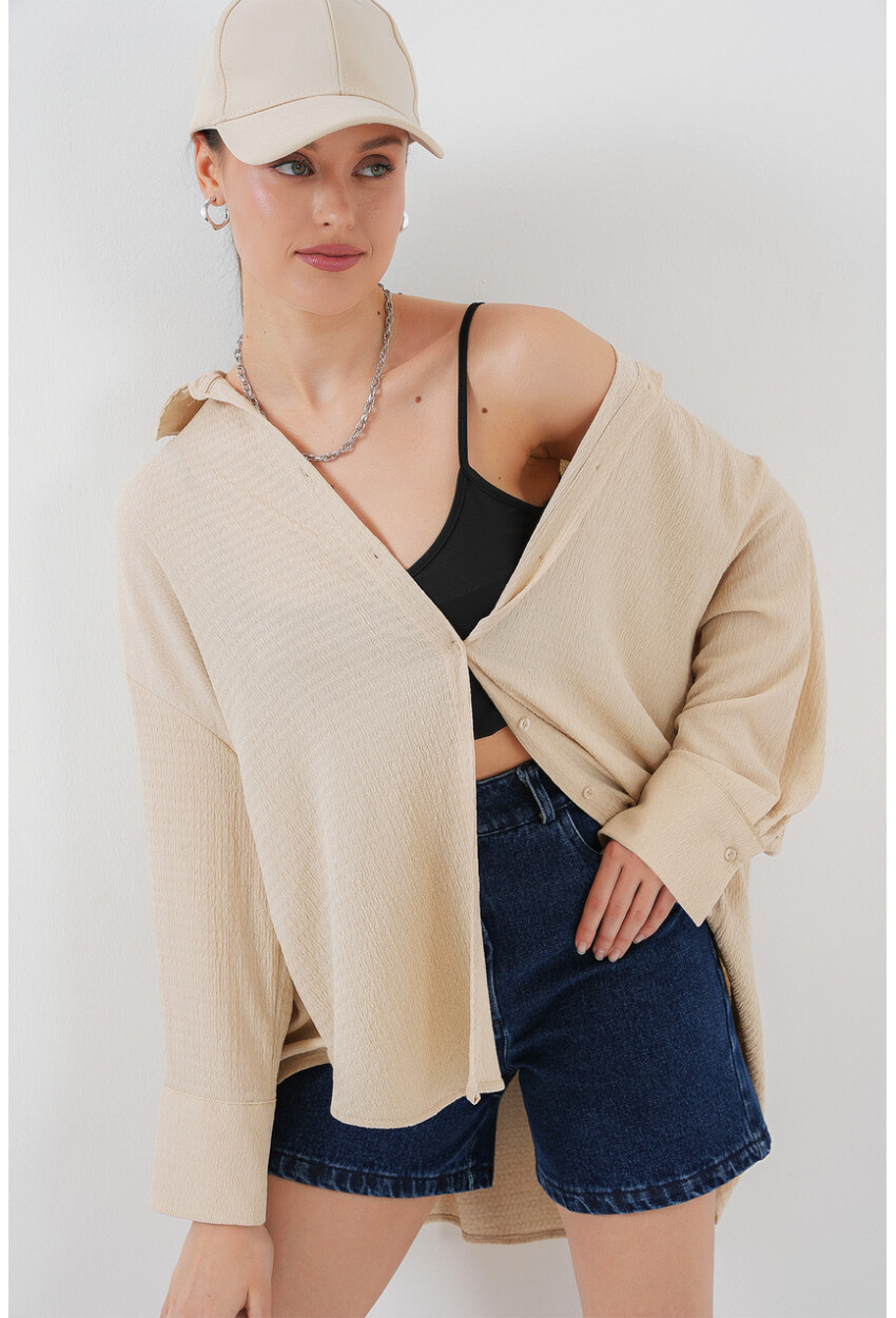 Kadın Örme Oversize Gömlek 20264