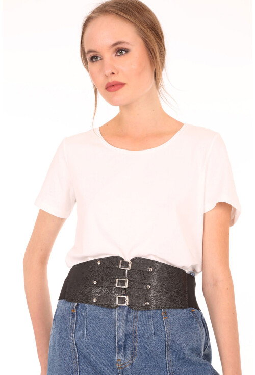 010116 Lastikli Çıtçıtlı Kemer