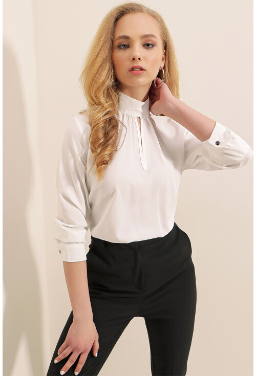 0418 Pencere Detaylı Bluz