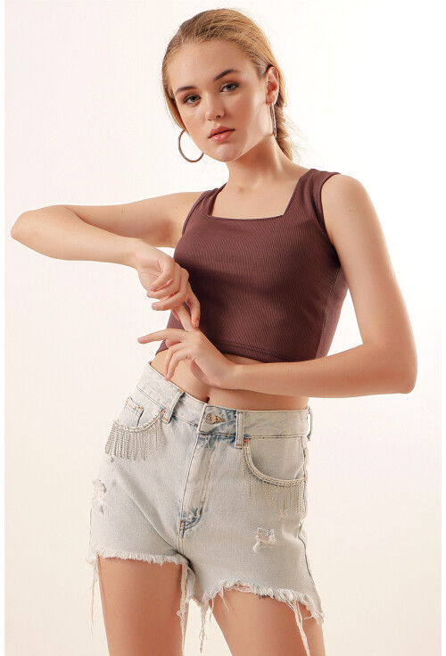 0435 Fitilli Crop Bluz